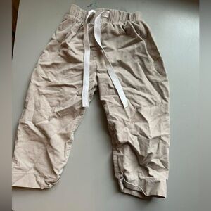 Bella Bliss Tan Joggers with White Drawstring